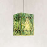 Product detail of Green Twelve-Panel Marble Lantern Pendant against a neutral background