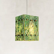 Product detail of Green Twelve-Panel Marble Lantern Pendant against a neutral background