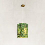 Green Twelve-Panel Marble Lantern Pendant shown against a neutral background