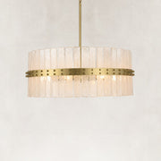 Handcrafted Bubble Glass Rod Chandelier in 28 in / 71 cm - alternate angle