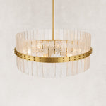 Handcrafted Bubble Glass Rod Chandelier in 28 in / 71 cm - material detail