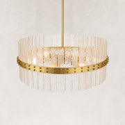 Handcrafted Bubble Glass Rod Chandelier in 28 in / 71 cm - material detail