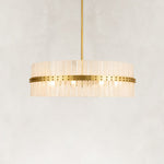 Handcrafted Bubble Glass Rod Chandelier in 40 in / 102 cm - alternate angle