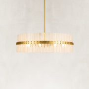 Handcrafted Bubble Glass Rod Chandelier in 40 in / 102 cm - alternate angle