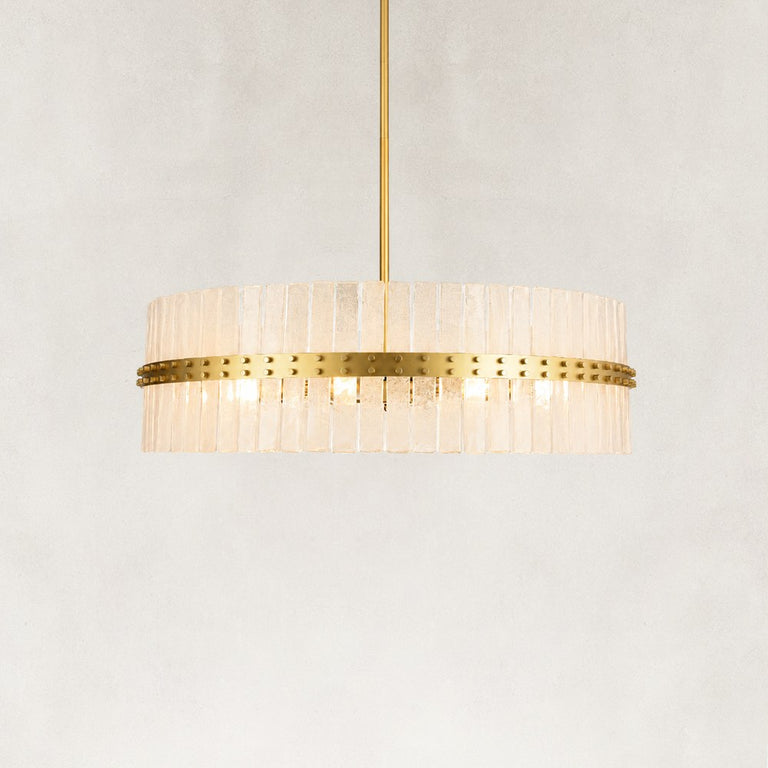 Handcrafted Bubble Glass Rod Chandelier in 40 in / 102 cm - alternate angle