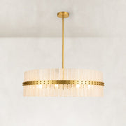 Handcrafted Bubble Glass Rod Chandelier in 40 in / 102 cm - complete fixture