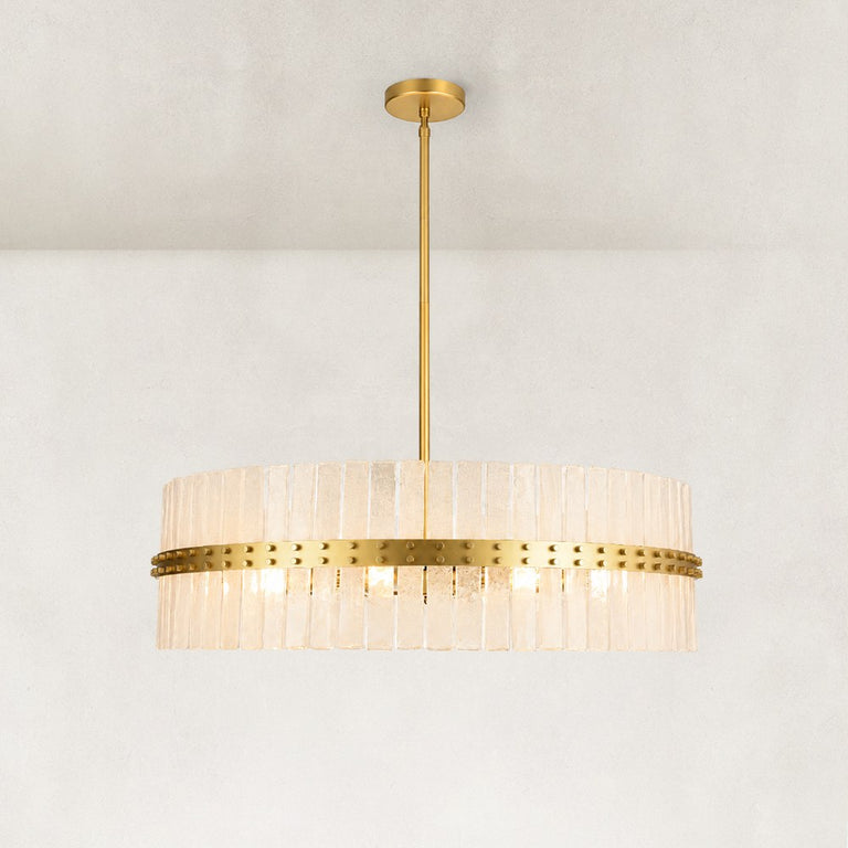 Handcrafted Bubble Glass Rod Chandelier in 40 in / 102 cm - complete fixture