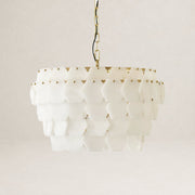 Hexa Cloud Gold & White Alabaster Pendant Light– 23.6