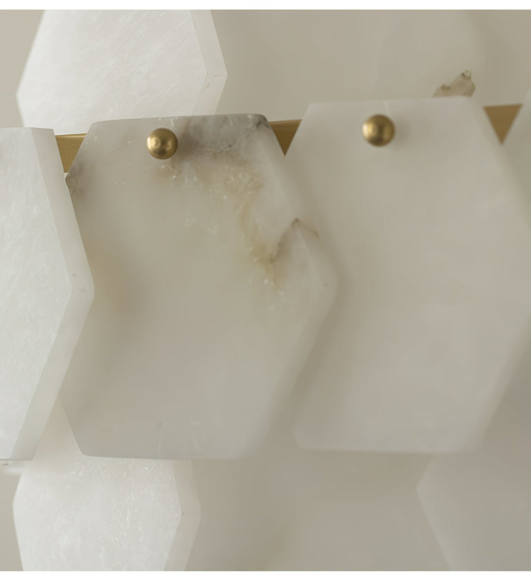 Hexa Cloud Gold & White Alabaster Pendant Light– 23.6" Diameter by Dalmivik, product or room detail view