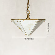 Dimension diagram for Inverted Pyramid Marble-Panel Pendant
