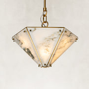 Product detail of Inverted Pyramid Marble-Panel Pendant against a neutral background