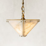 Product detail of Inverted Pyramid Marble-Panel Pendant against a neutral background