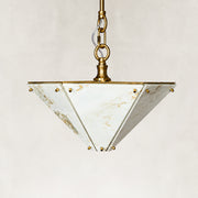 Inverted Pyramid Marble-Panel Pendant shown against a neutral background