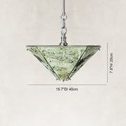 Dimension diagram for Inverted Pyramid Marble Pendant