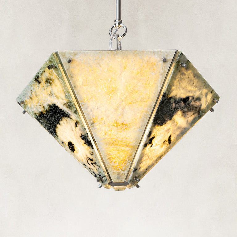 Product detail of Inverted Pyramid Marble Pendant against a neutral background