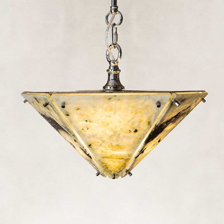 Inverted Pyramid Marble Pendant shown in full against a neutral background