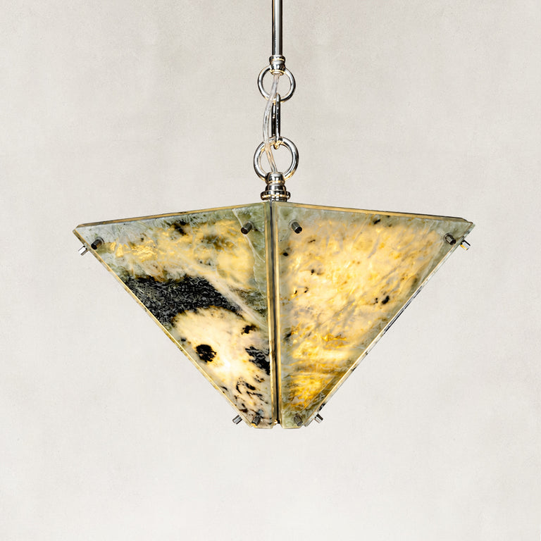 Product detail of Inverted Pyramid Marble Pendant against a neutral background