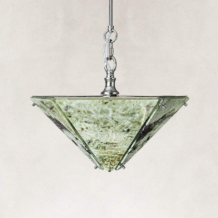 Inverted Pyramid Marble Pendant shown against a neutral background