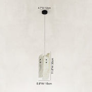 Dimension diagram for Ivory Four-Panel Marble Pendant