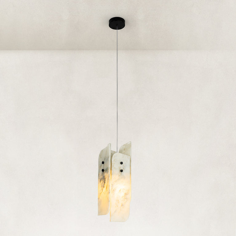 Ivory Four-Panel Marble Pendant shown in full against a neutral background