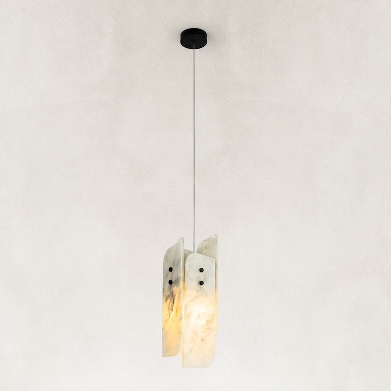 Ivory Four-Panel Marble Pendant shown against a neutral background
