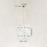 Dimension diagram for Ivory Veined Twelve-Panel Marble Lantern Pendant