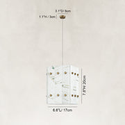 Dimension diagram for Ivory Veined Twelve-Panel Marble Lantern Pendant