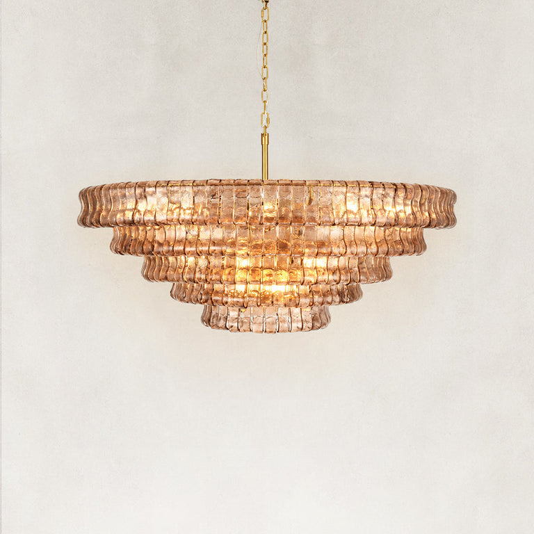 Amber glass chandelier detail.