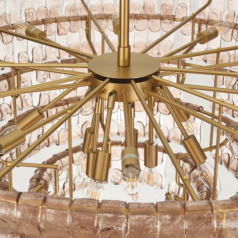 Amber glass chandelier detail.