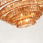 Amber glass chandelier detail.