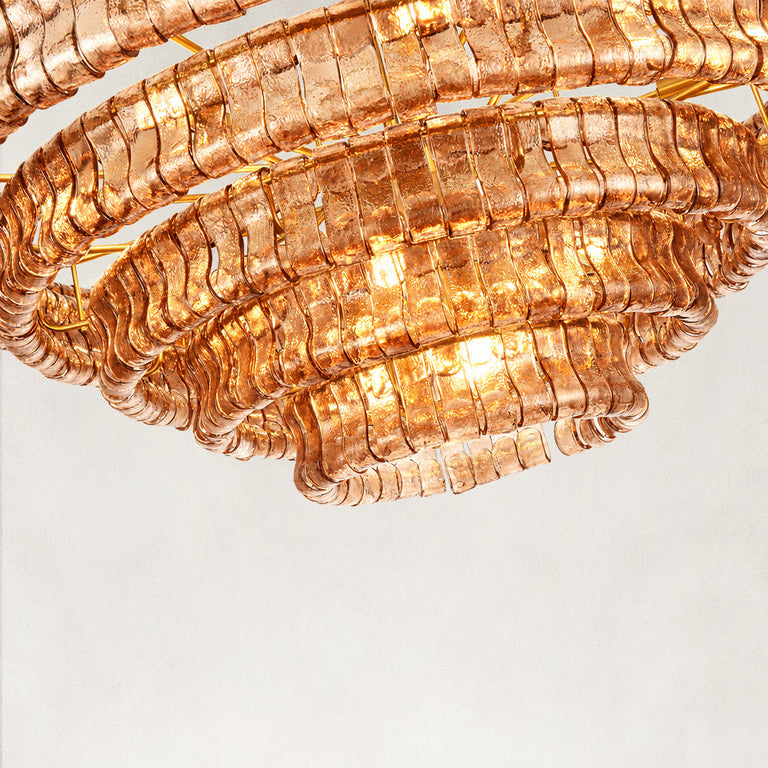 Amber glass chandelier detail.