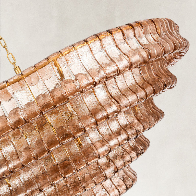 Amber glass chandelier detail.