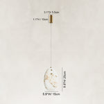 Dimension diagram for Layered Ivory Marble Disc Pendant