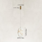 Dimension diagram for Layered Ivory Marble Disc Pendant