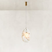 Layered Ivory Marble Disc Pendant shown in full against a neutral background