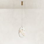 Product detail of Layered Ivory Marble Disc Pendant against a neutral background