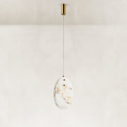Product detail of Layered Ivory Marble Disc Pendant against a neutral background