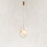 Layered Ivory Marble Disc Pendant shown against a neutral background