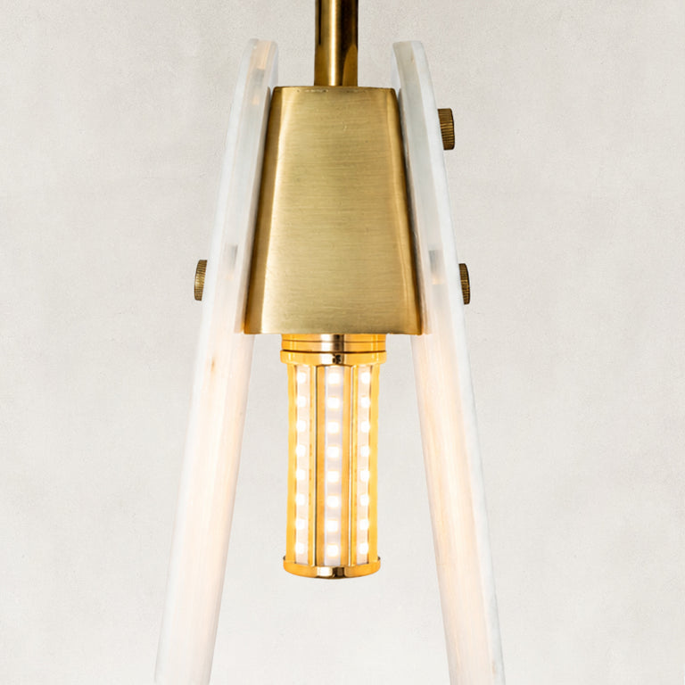 Product detail of Layered Ivory Marble Disc Pendant against a neutral background