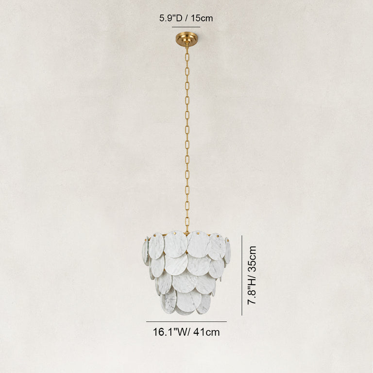 Dimension diagram for Layered Marble Disc Pendant