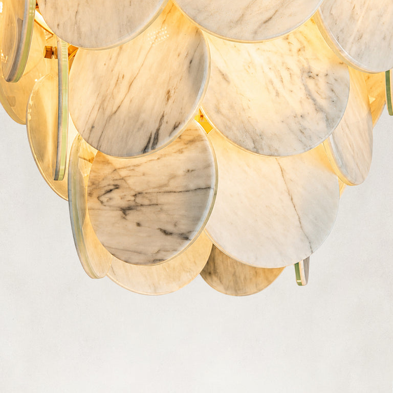 Product detail of Layered Marble Disc Pendant against a neutral background