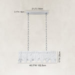 Dimension diagram for Layered Marble Panel Island Pendant