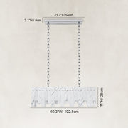 Dimension diagram for Layered Marble Panel Island Pendant