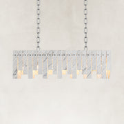 Product detail of Layered Marble Panel Island Pendant against a neutral background