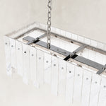 Product detail of Layered Marble Panel Island Pendant against a neutral background