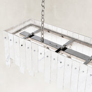 Product detail of Layered Marble Panel Island Pendant against a neutral background