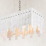Product detail of Layered Marble Panel Island Pendant against a neutral background