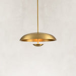 Layered Metal Disc Pendant in Aged Brass - alternate angle
