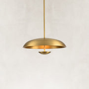 Layered Metal Disc Pendant in Aged Brass - alternate angle