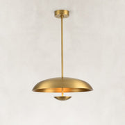 Layered Metal Disc Pendant in Aged Brass - complete fixture